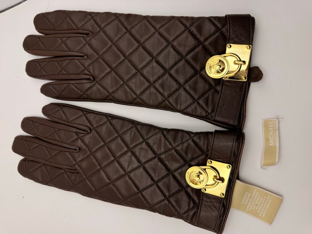 Michael Kors Hamilton Brown Leather with Gold Tone Locks